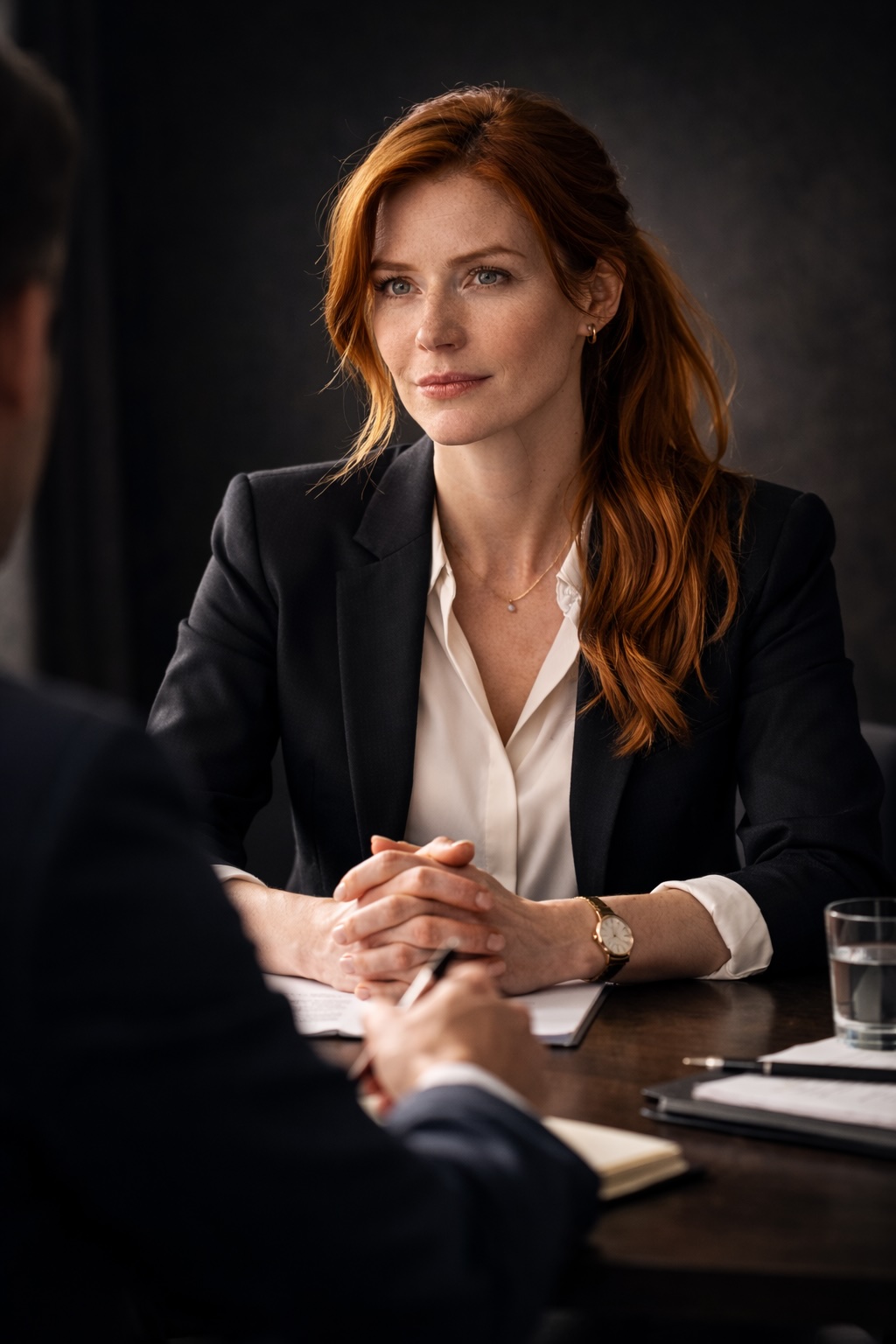 Claire in a professional negotiation context